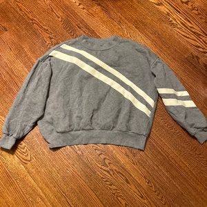 Wesley Gray Asymmetrical Stripe Crewneck